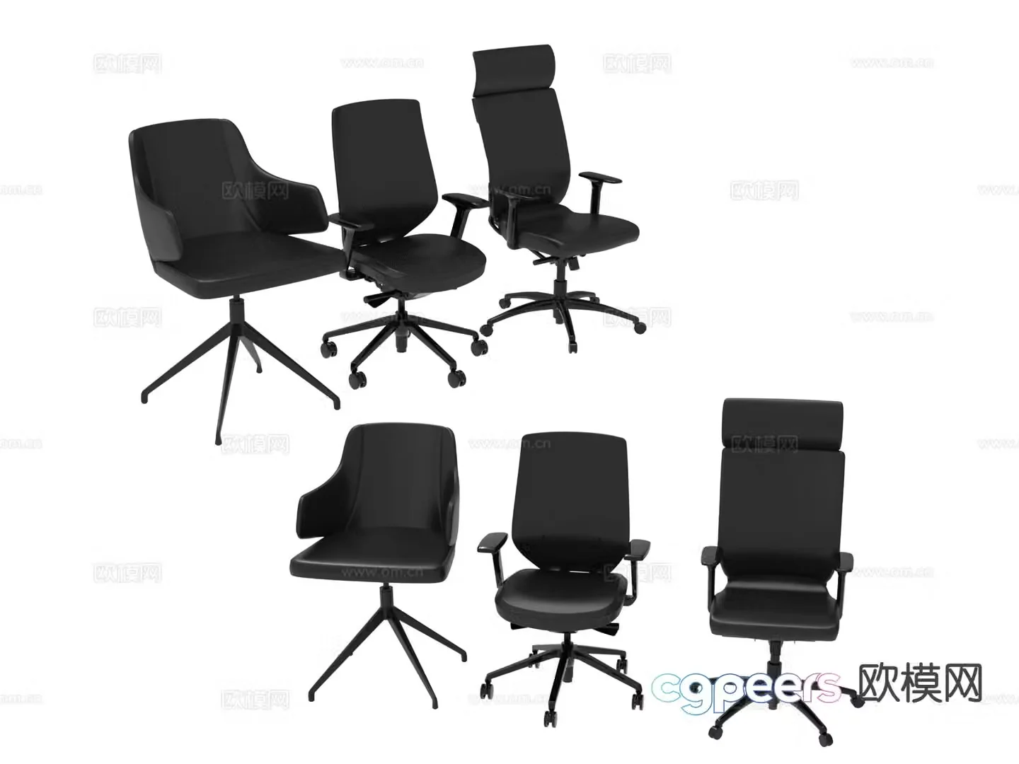 Modern office chair shift chair employee chair 3d model
