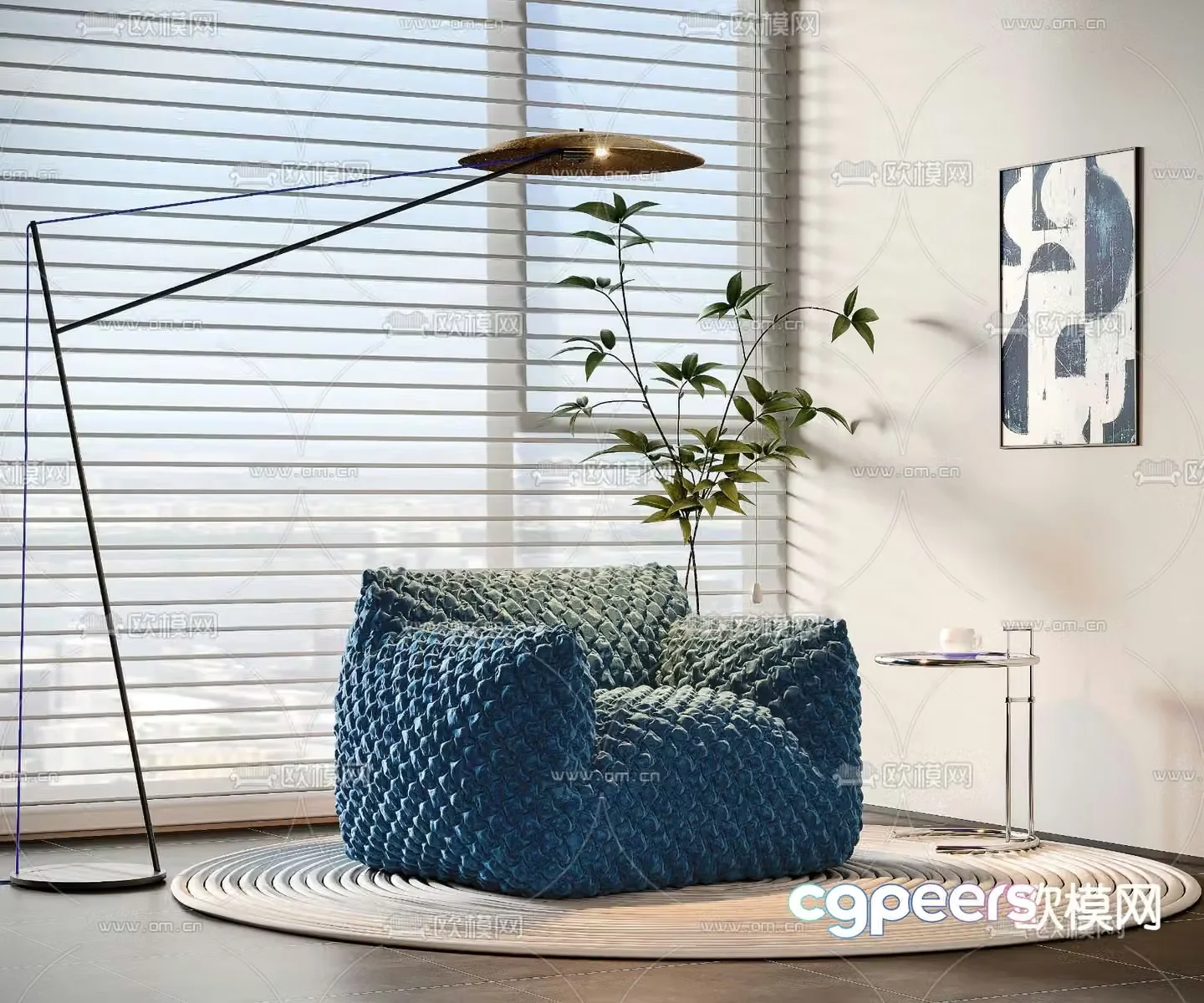 Modern single sofa 3d model