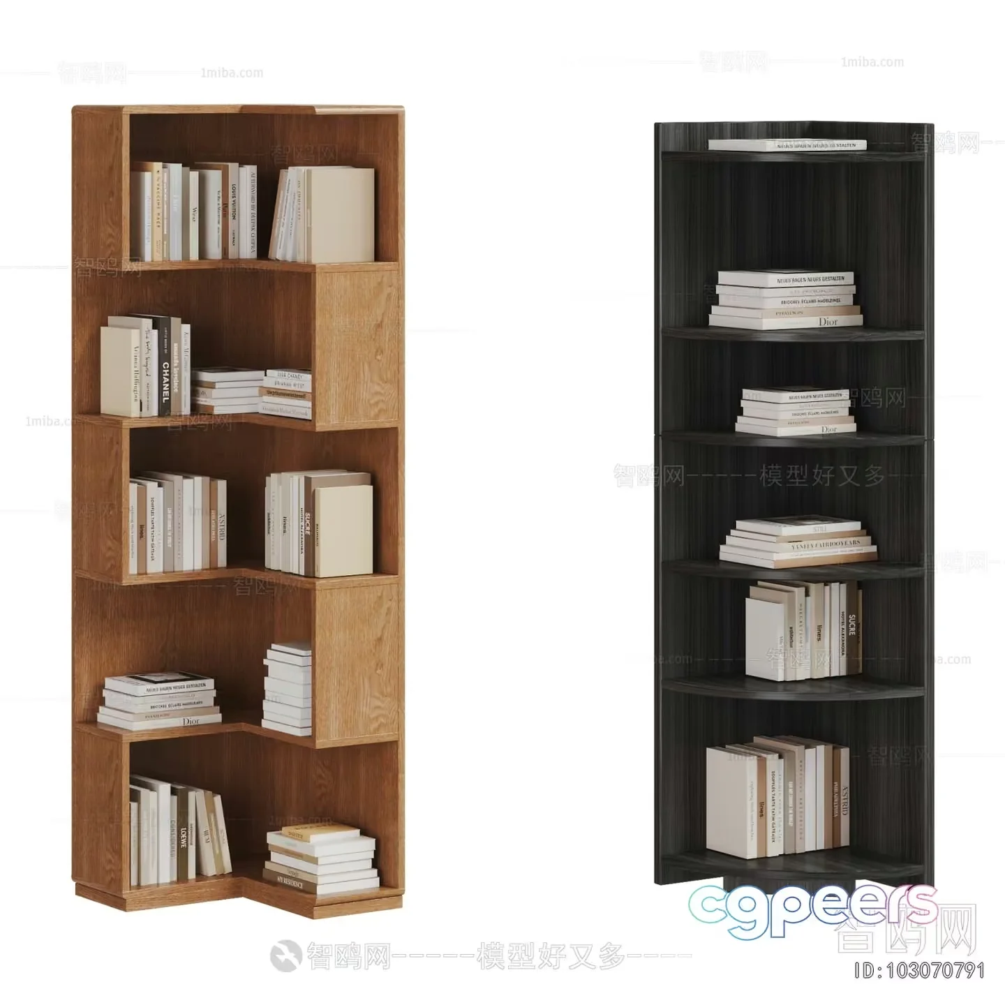 Modern Bookshelves 3D Model – 4290 – VRAY Render