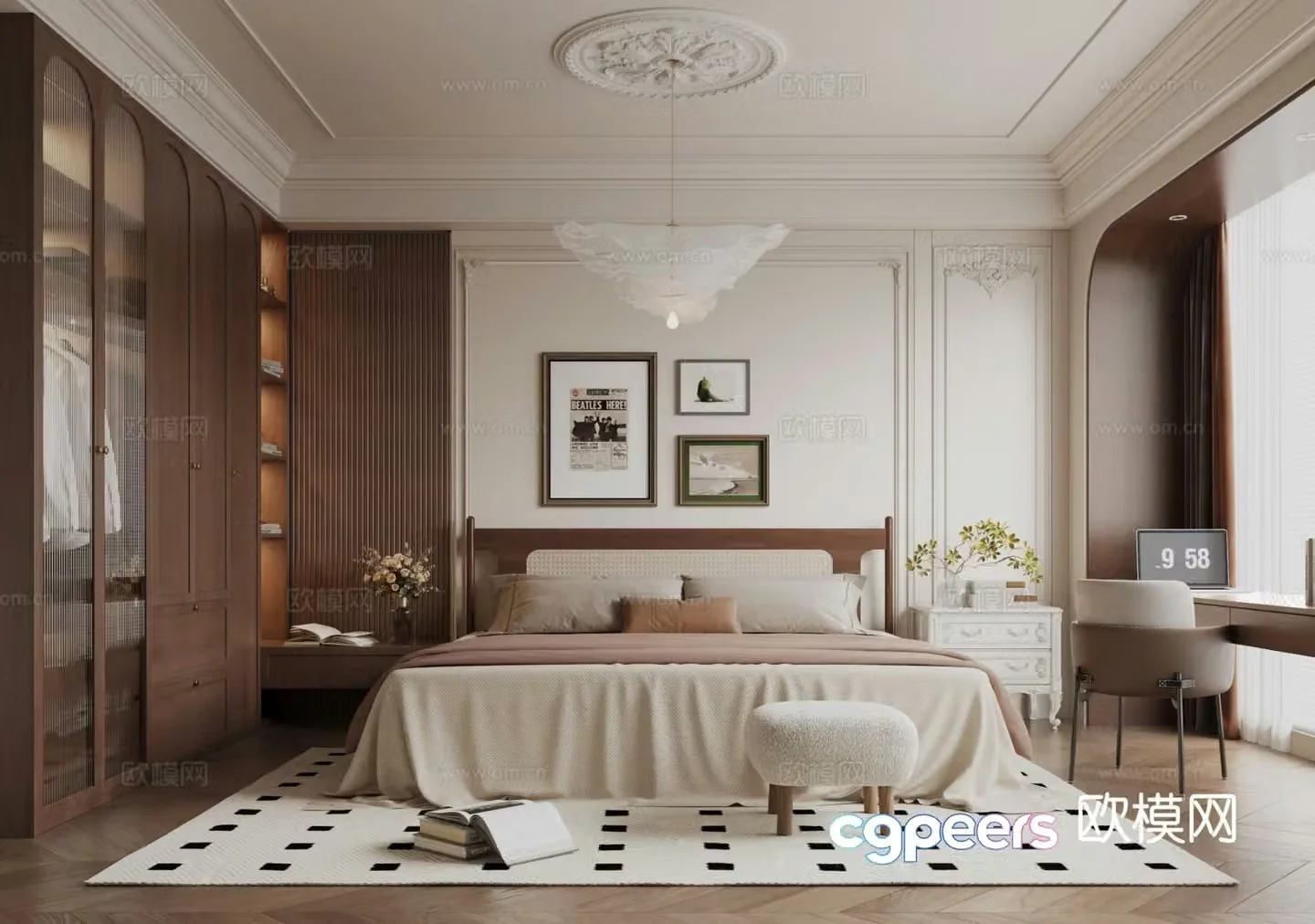 Medieval style bedroom master bedroom 3d model