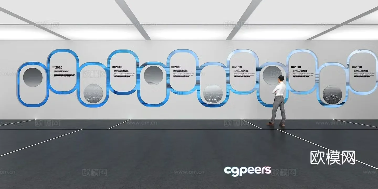 Cultural wall Corporate culture wall Display wall Classroom Exhibition hall Campus culture Corridor 3D model