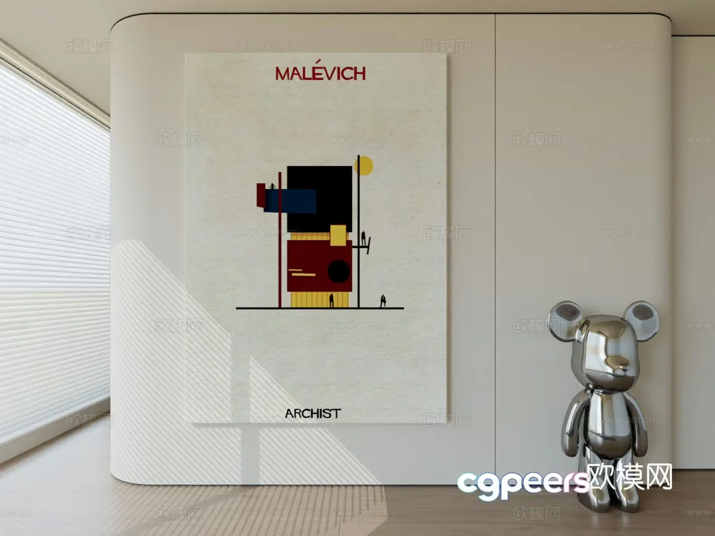 Modern minimalist hanging painting abstract art hanging painting 3d model