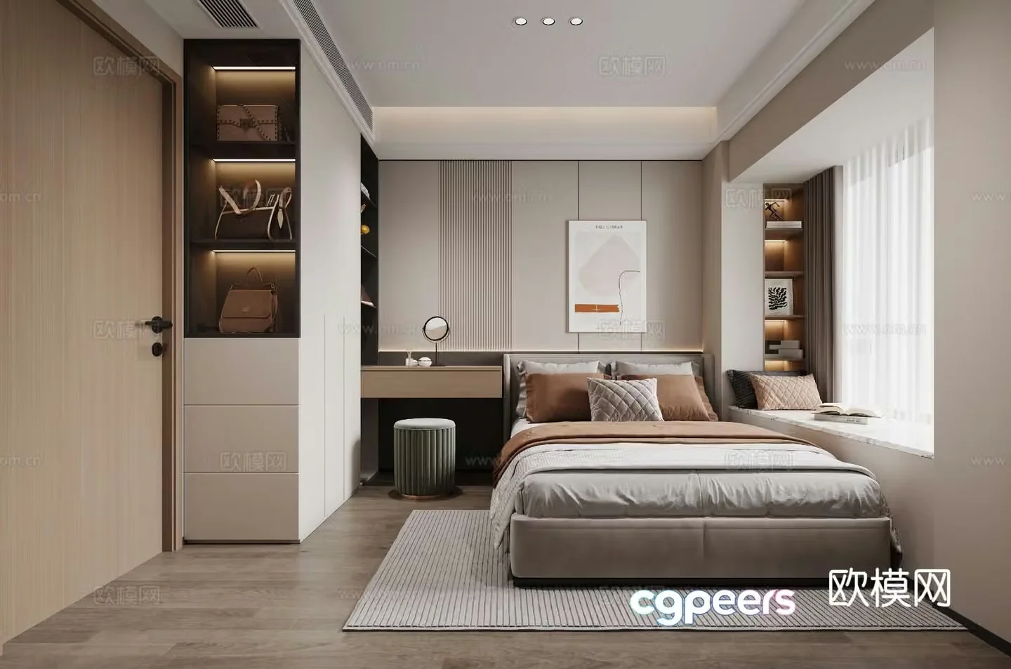 Modern bedroom second bedroom 3d model