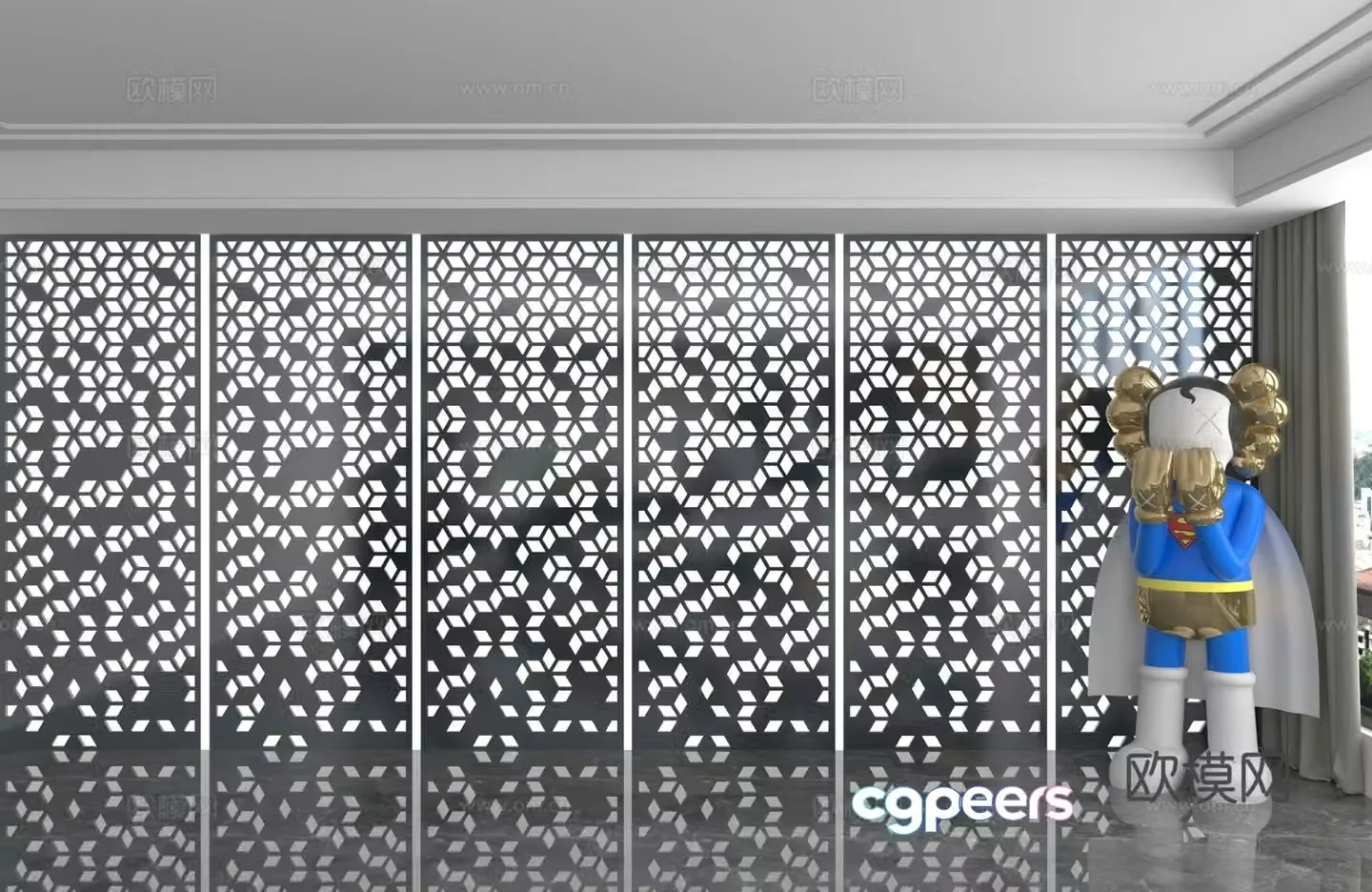 Modern background wall 3d model