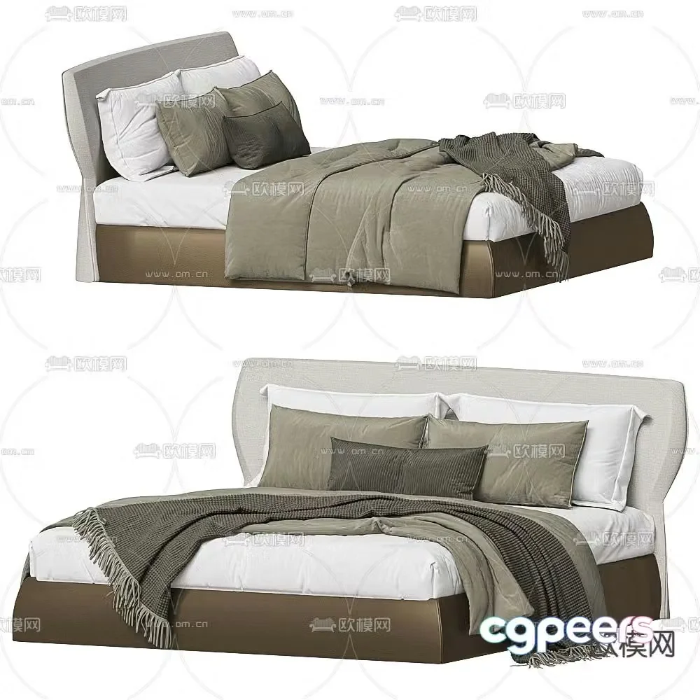 Esedra double bed 3d model