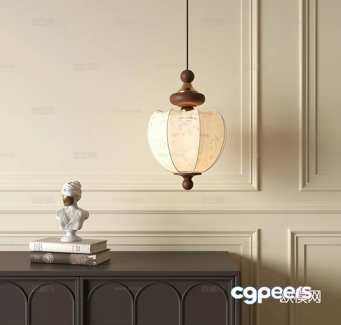 French retro chandelier bedside chandelier 3d model