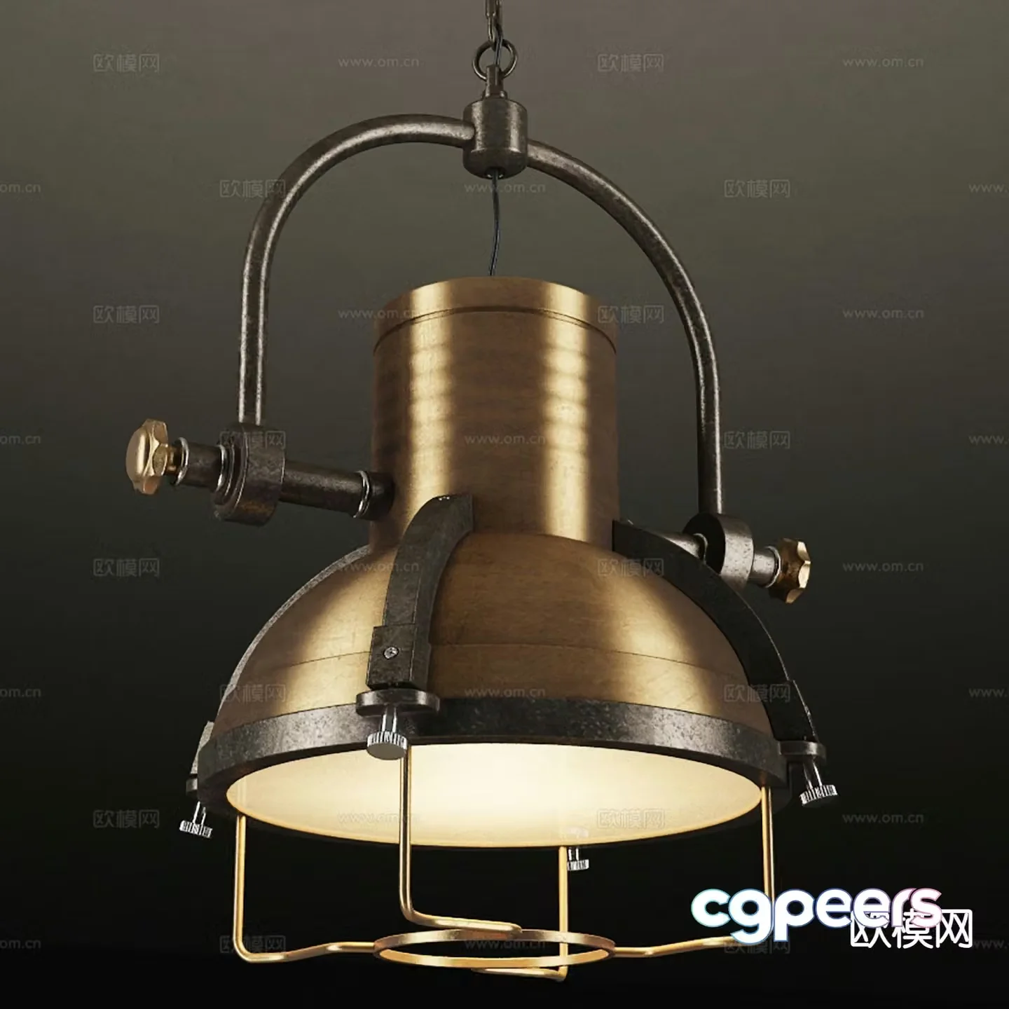 Industrial style chandelier restaurant chandelier 3d model