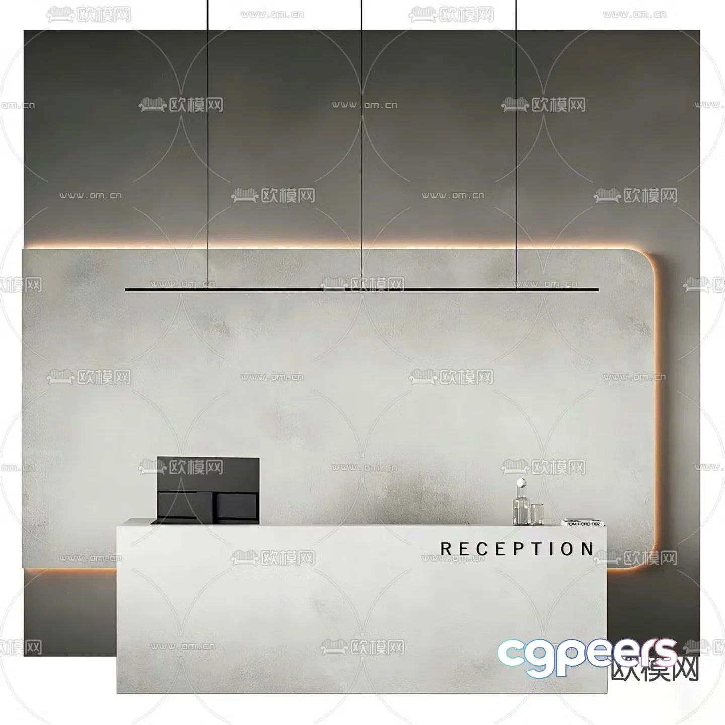 reception desk front desk information desk 3d model