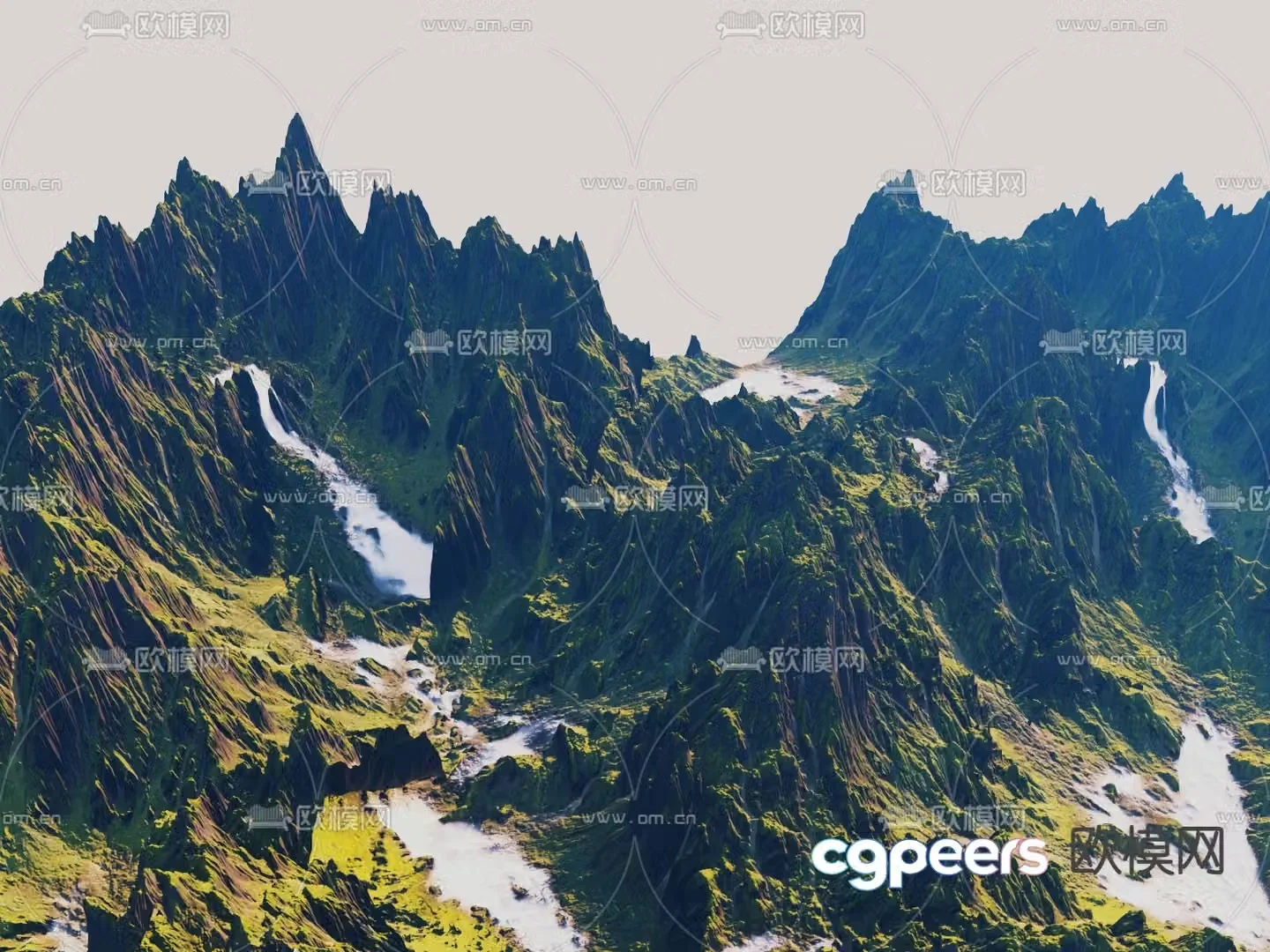 mountains big mountains mountains peaks mountain ridges 3d model