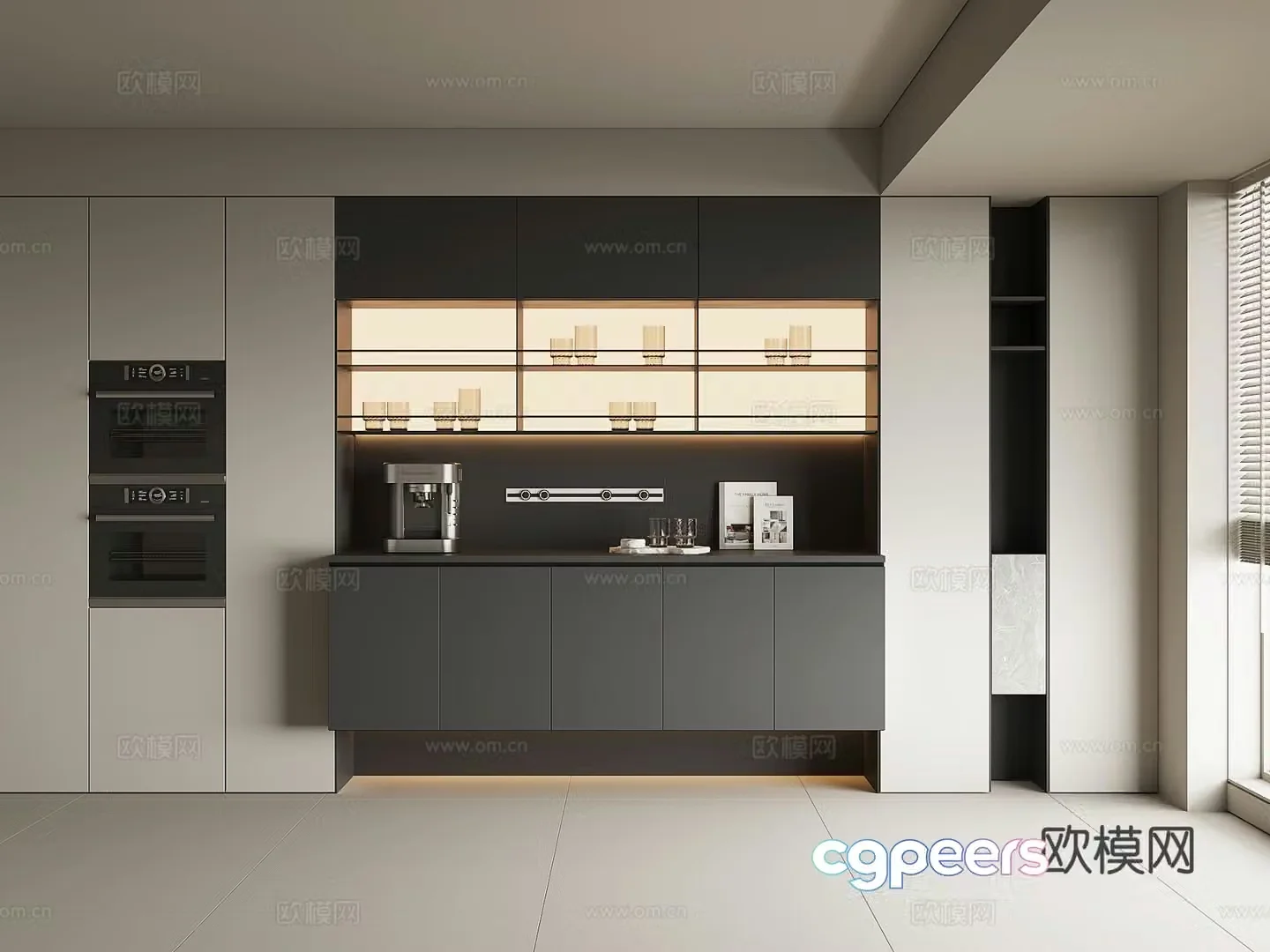 Modern wine cabinet sideboard 3D model