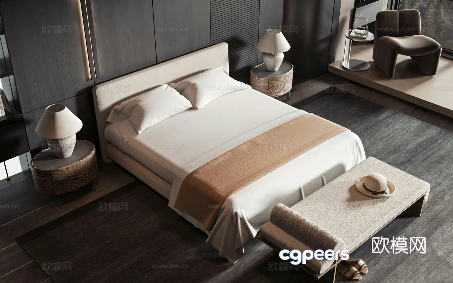 Modern style product bed 3d model
