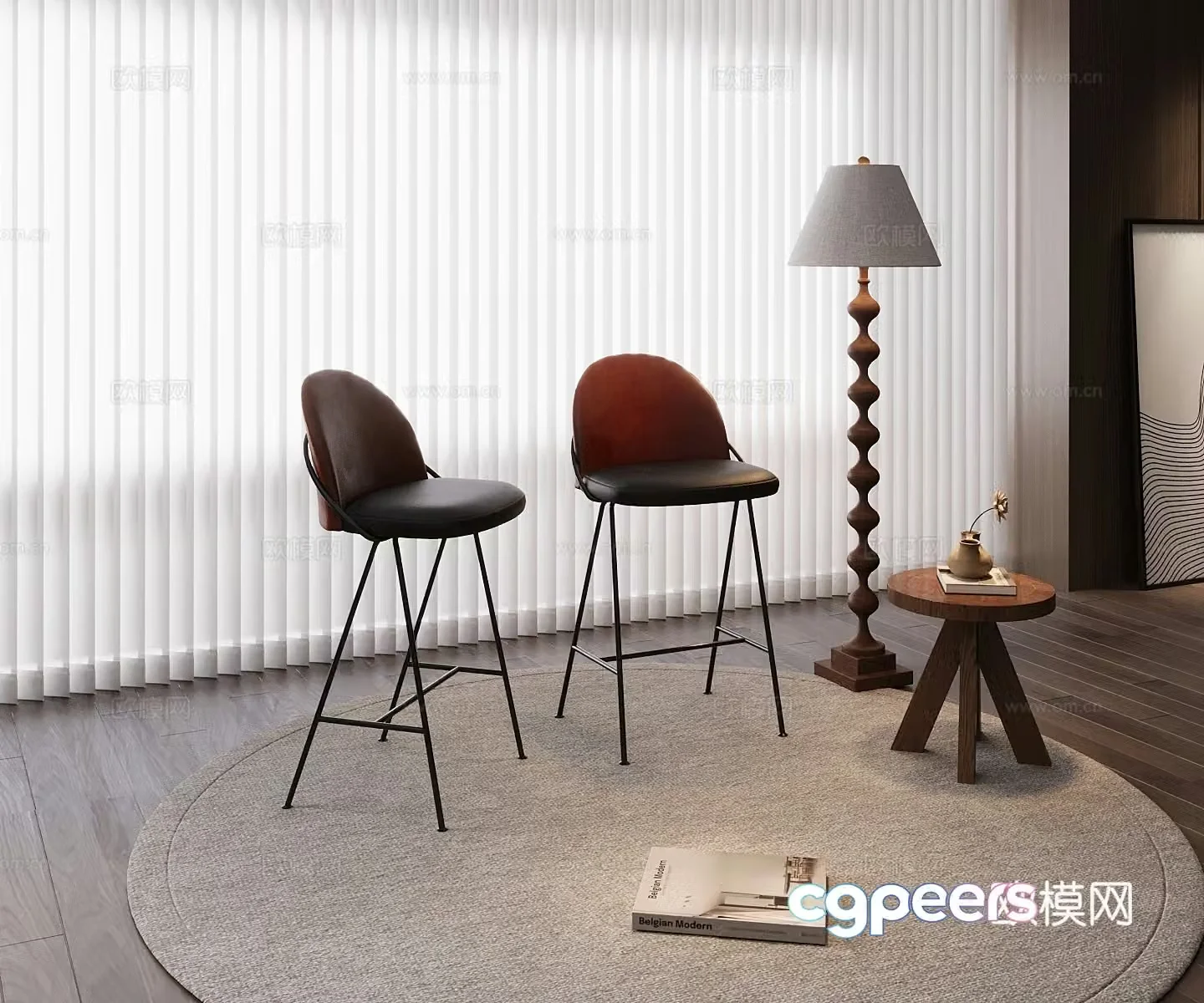 Modern bar chair 3d model