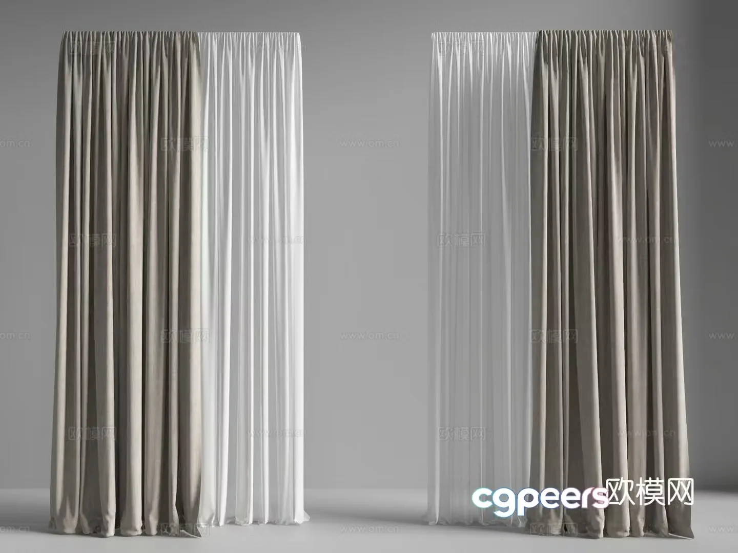 Curtains Modern Curtains Sub-color Curtains 3D Model