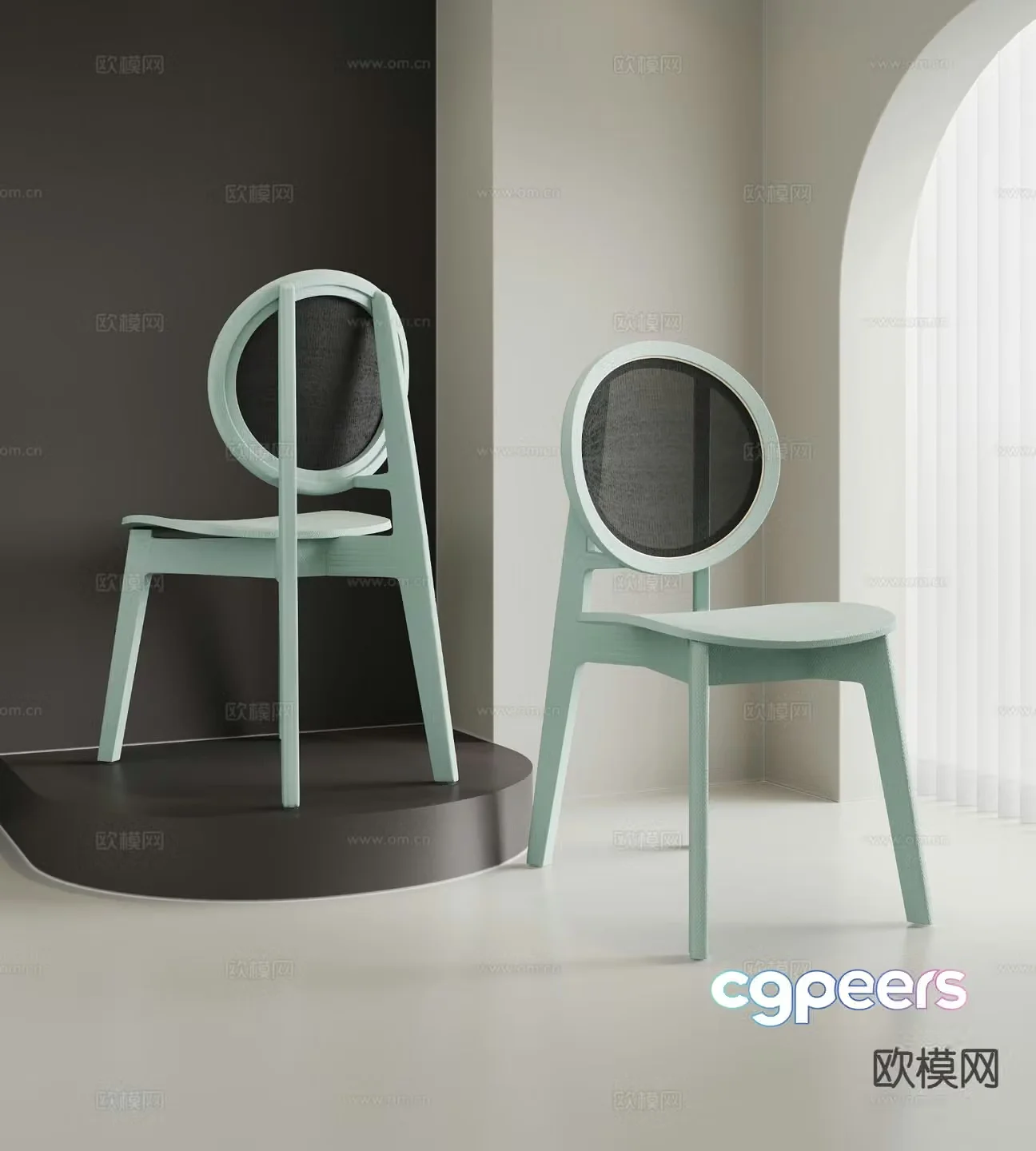 Modern leisure chair dining chair chair 3d model