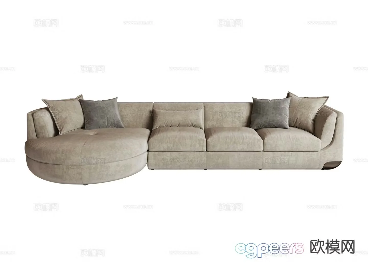 Longhi-Bravery corner sofa multi-person sofa 3d model