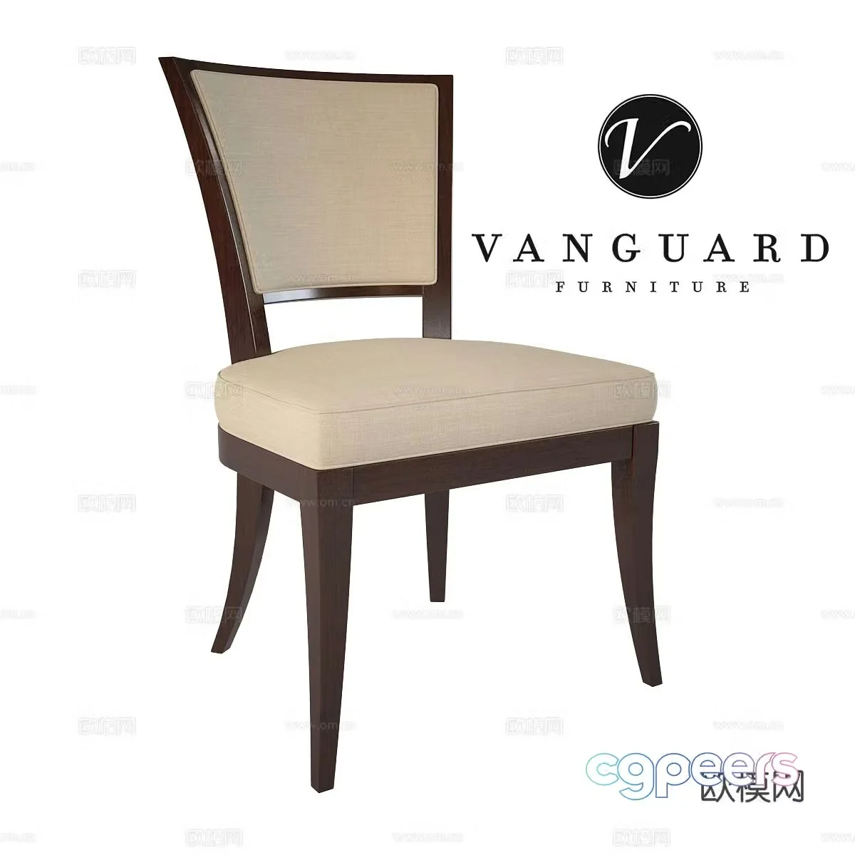 Vanguard single chair dining chair 3d model
