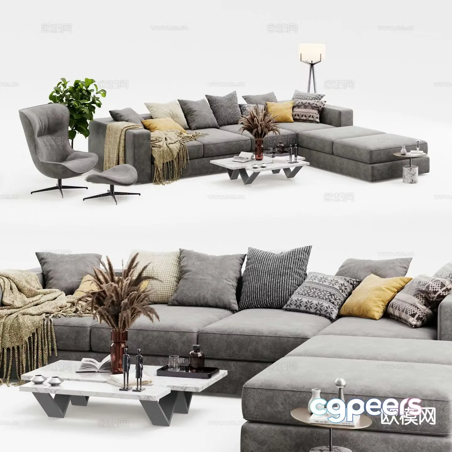 Modern modular sofa corner sofa 3d model