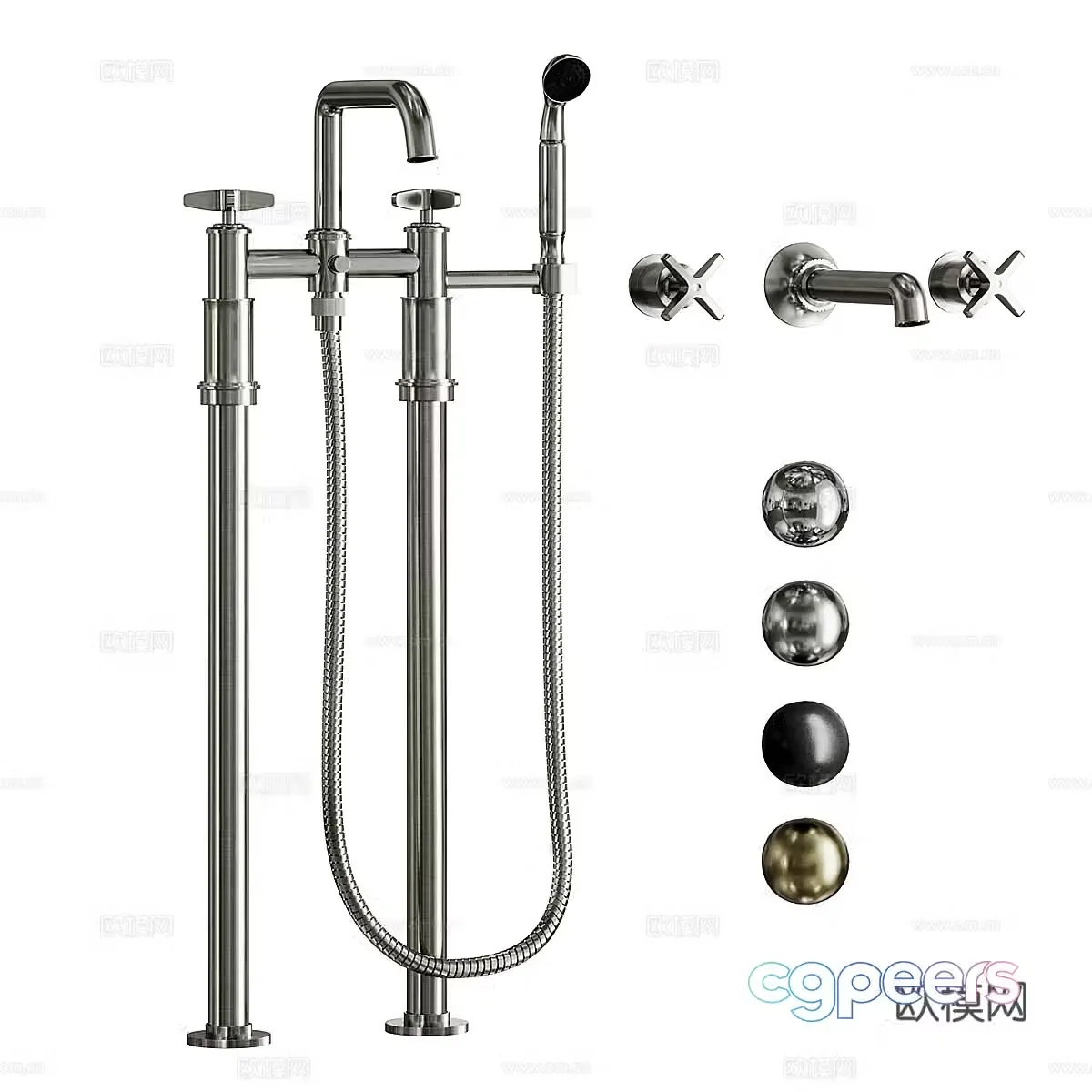 modern faucet spray head 3d model