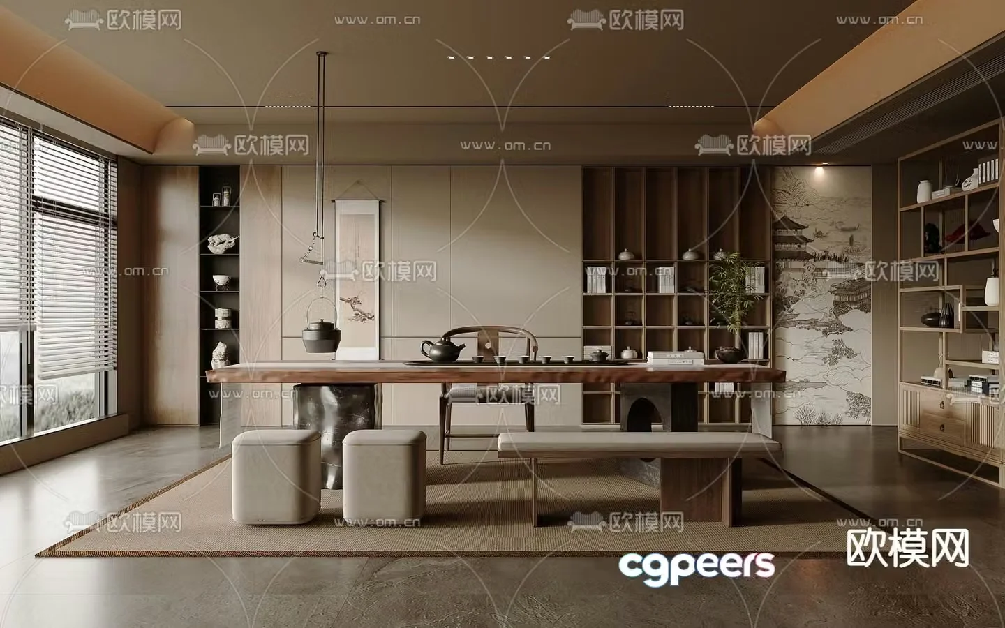 New Chinese tea room 3D model