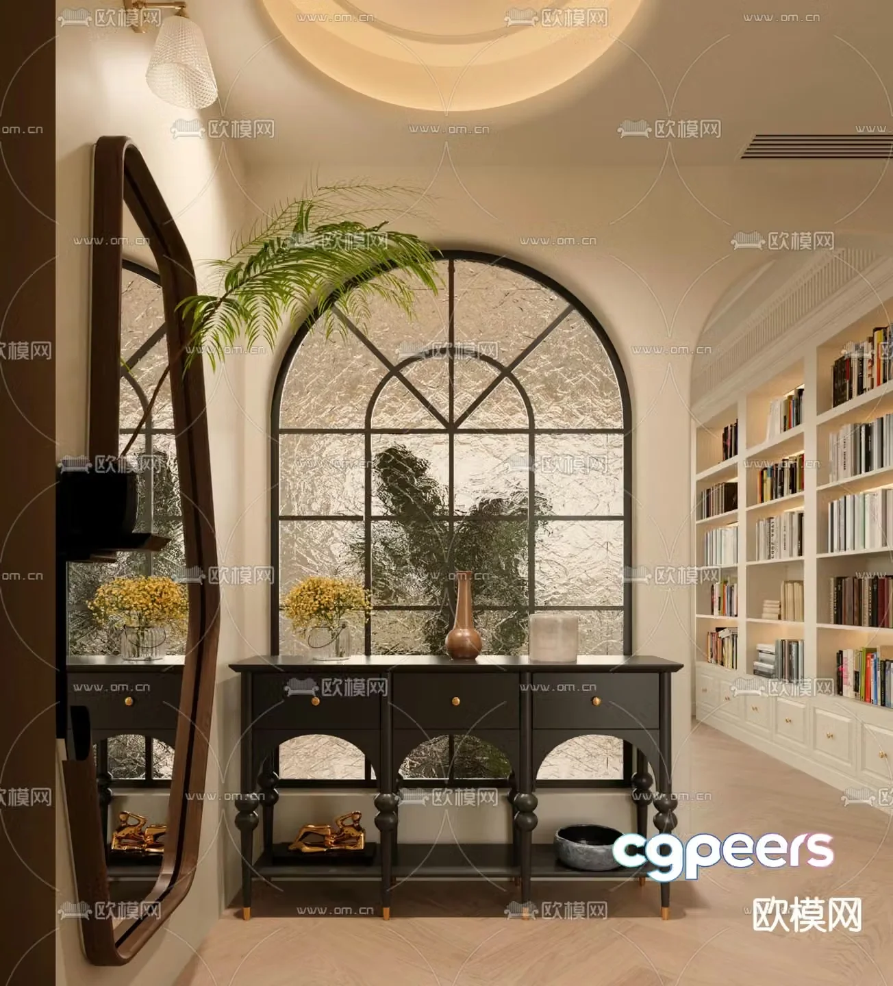 French entrance hall decorative entrance hall aisle 3D model