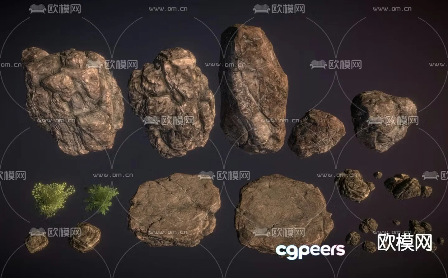 stone landscape stone rock 3d model