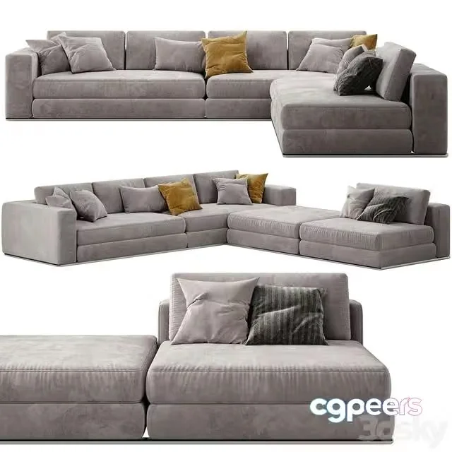 3ds Max Free – Minotti Hamilton Sofa Opcion B
