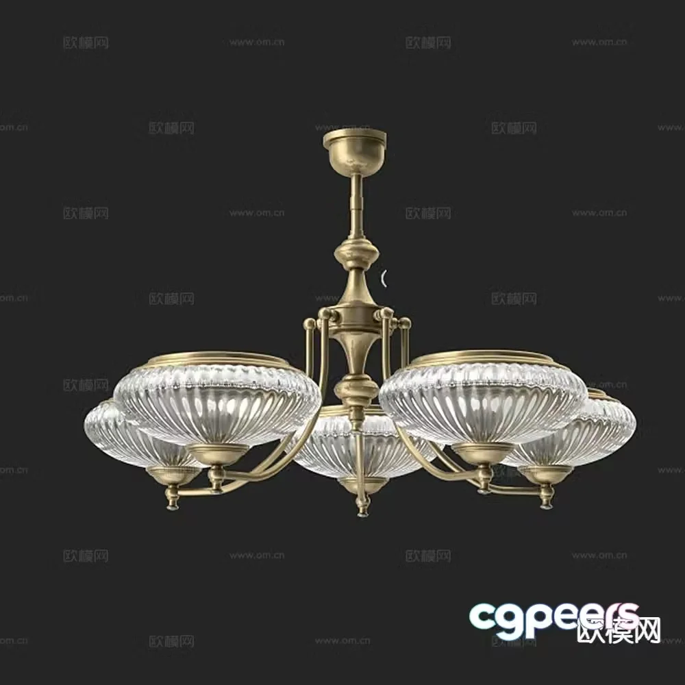 European crystal chandelier 3d model