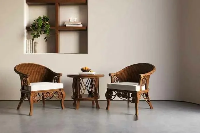 Rattan Chairs With White Cushions 3D Model – 4778 – CORONA Render