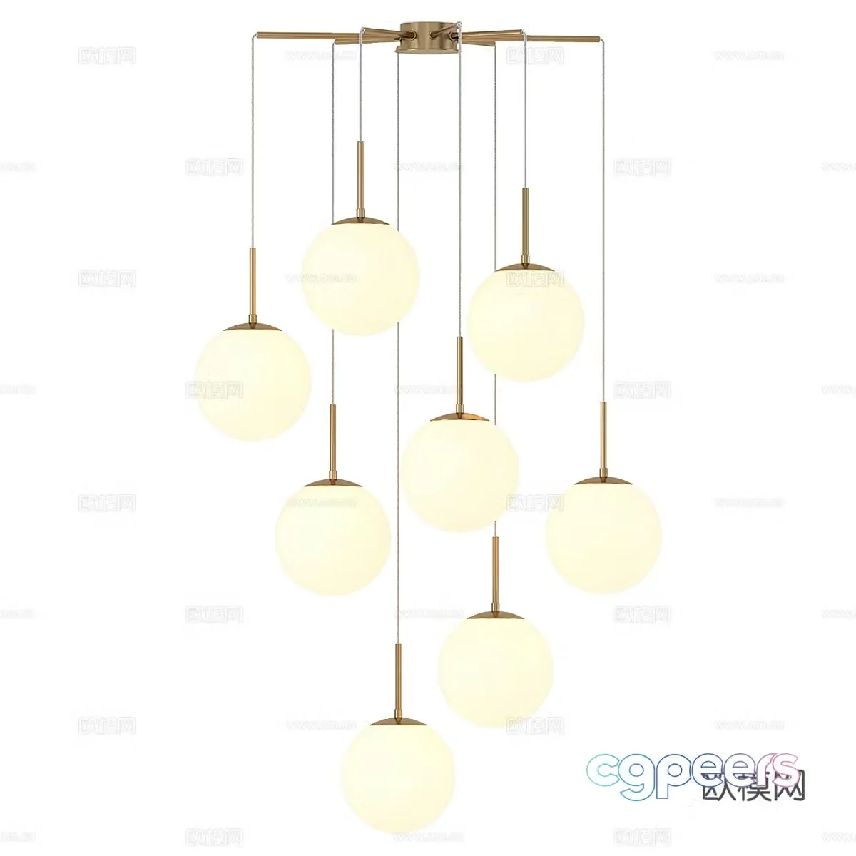 Modern minimalist spherical chandelier chandelier Simple chandelier Restaurant chandelier Living room chandelier Lamp 3D model