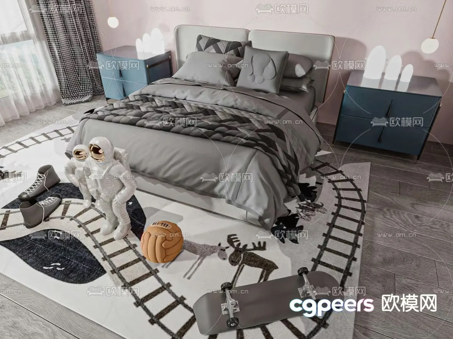 Modern children’s bed 3d model