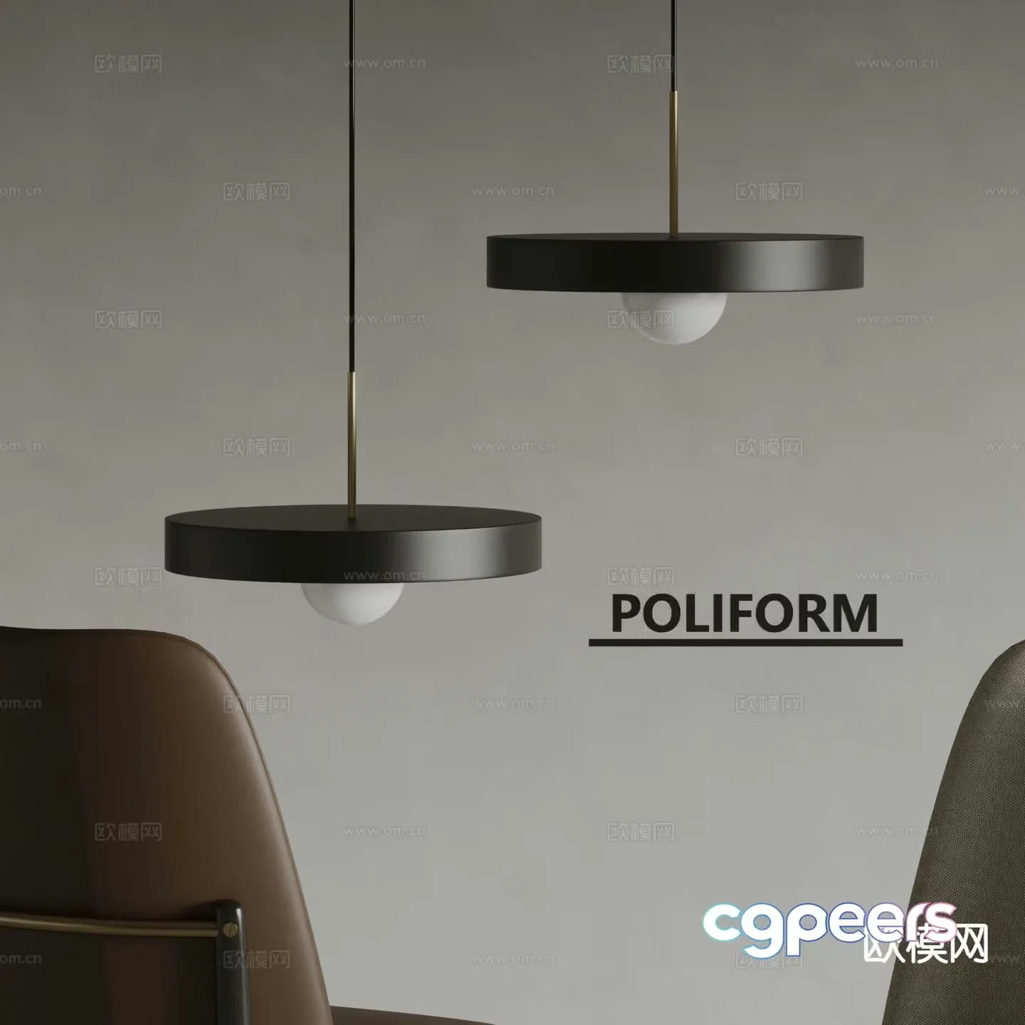 poliform art chandelier 3d model