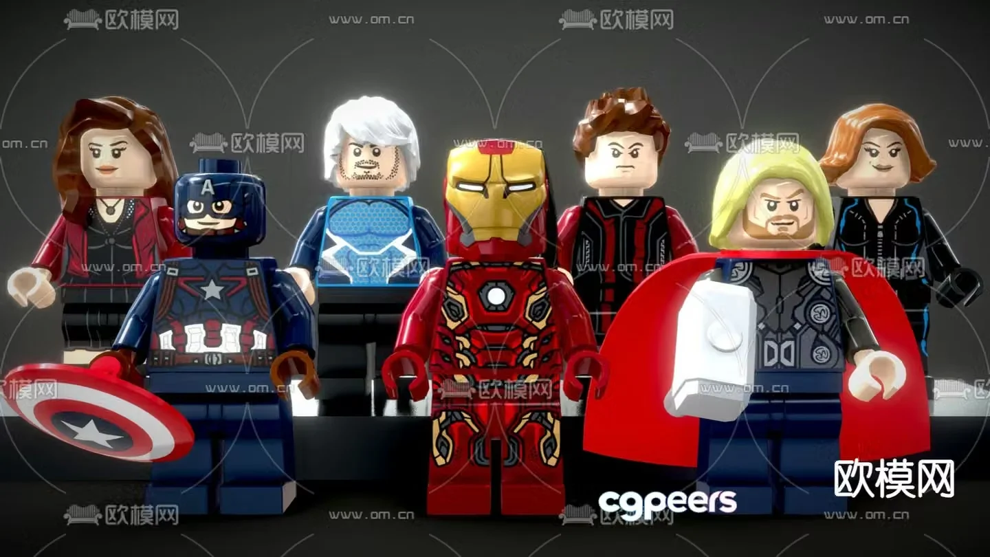 Building block toys Marvel characters Iron Man Lego 3D model