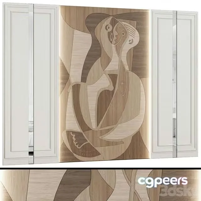 3ds Max Free – Wall panels Marquetry in the neoclassical style