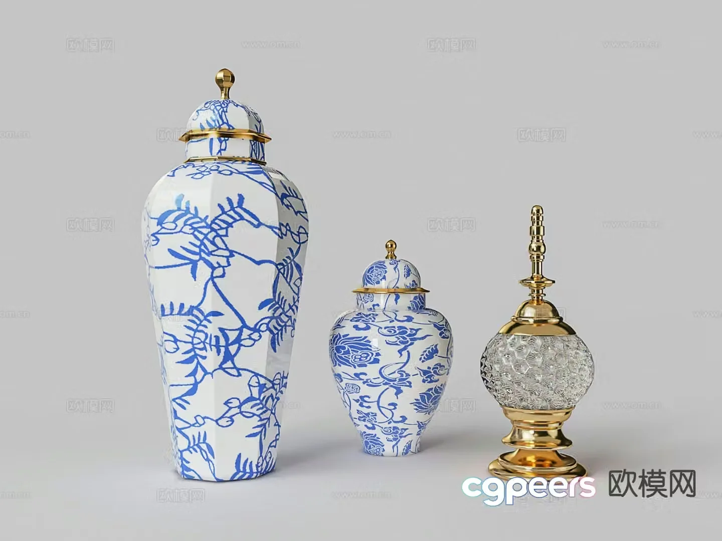 New Chinese style pottery vase porcelain vase utensil 3d model