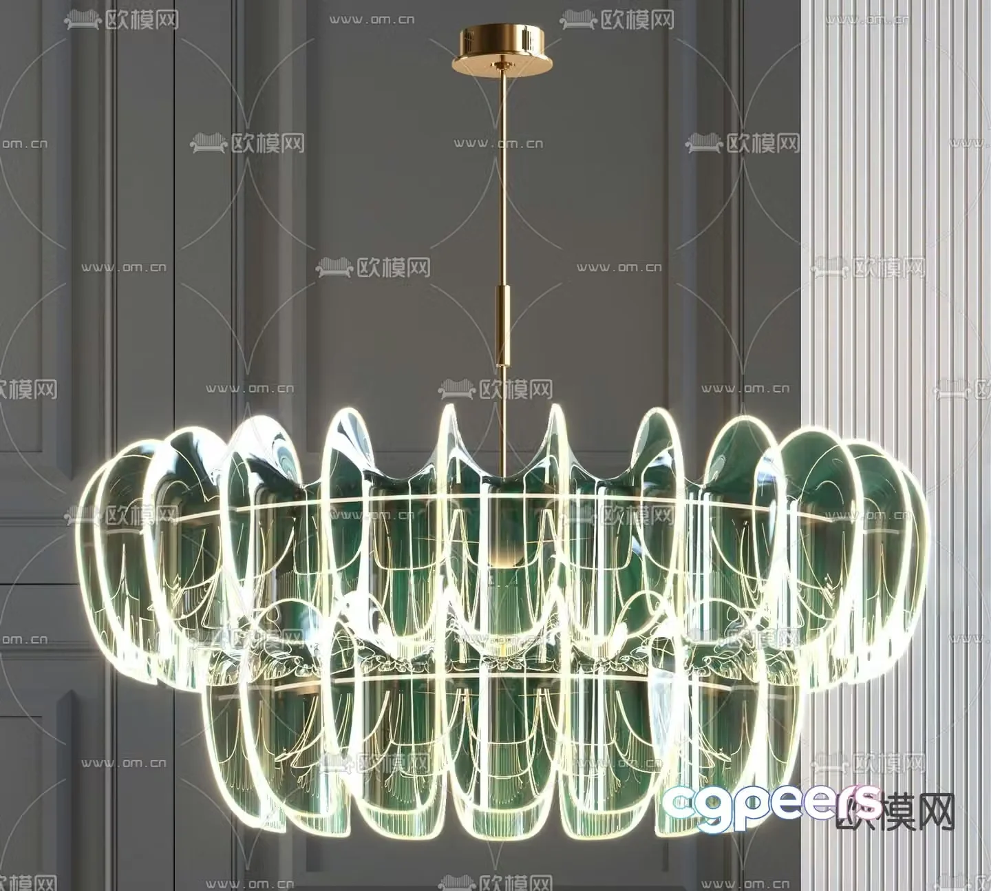 Light luxury chandelier crystal chandelier 3d model