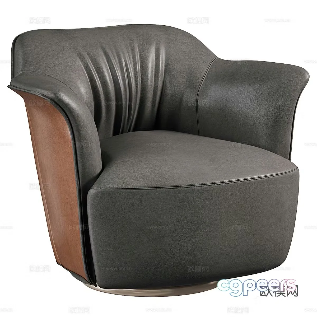 Light luxury single sofa Leather single sofa Leather single sofa Leather casual chair Leather single 3D model