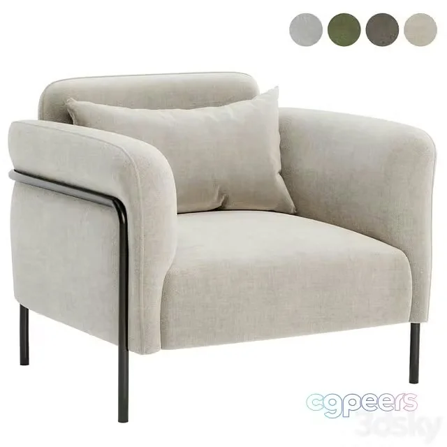 3ds Max Free – Fauteuil in fluweel Alistair armchair