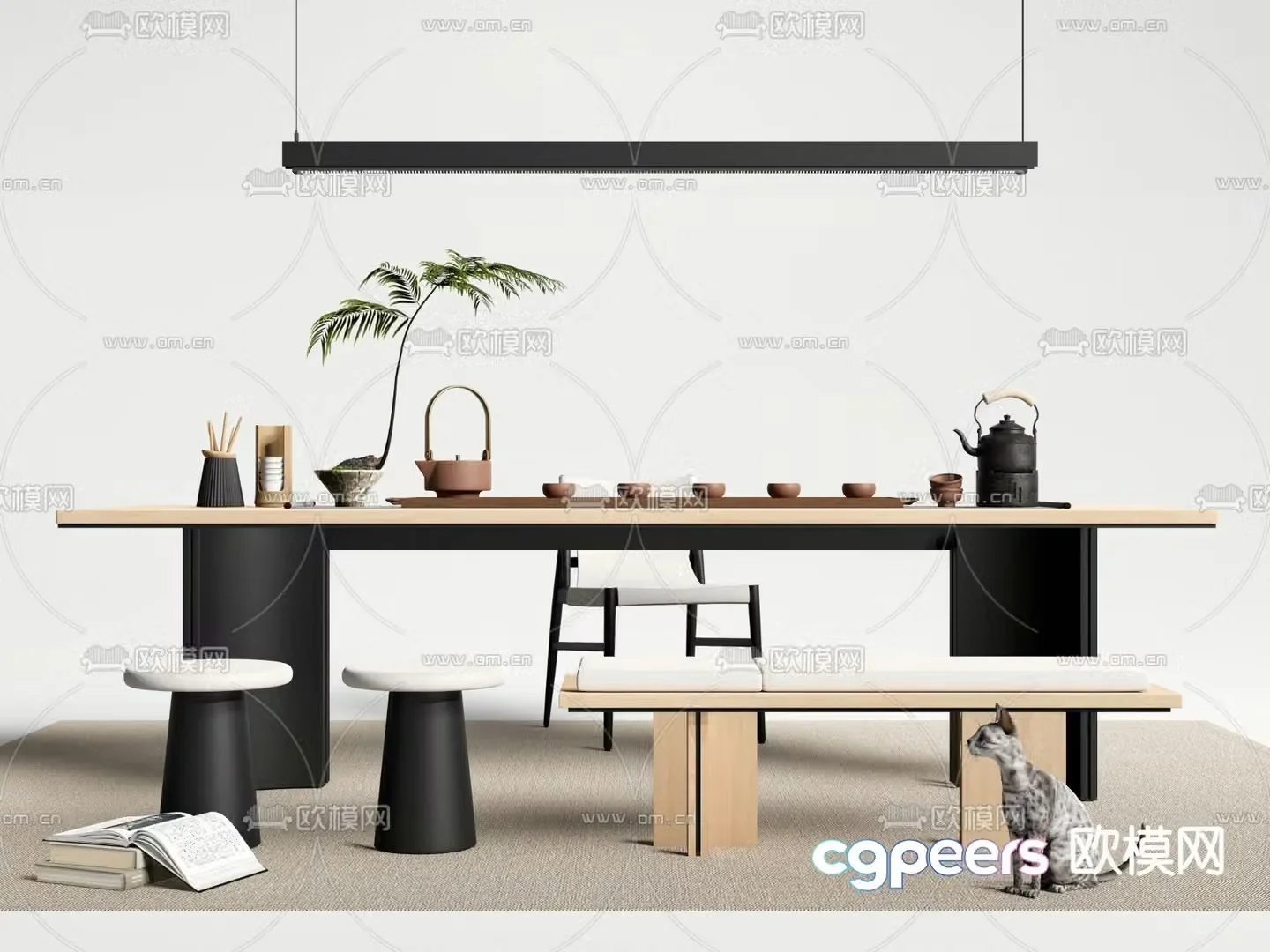 Modern tea table tea table 3d model