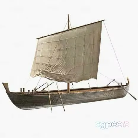 A Small Wooden Boat 3D Model – 16723 – VRAY Render