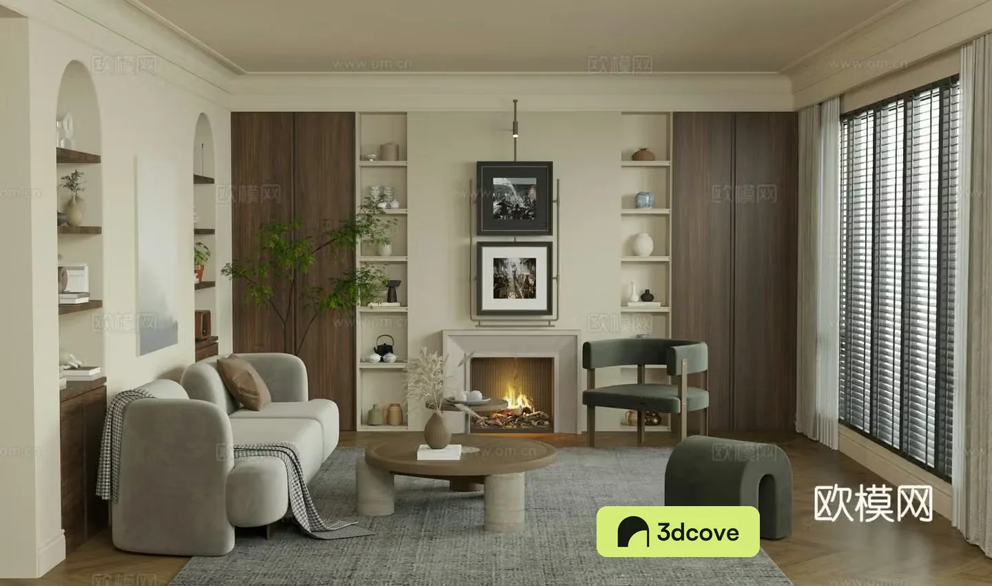 Middle-aged living room 3d model