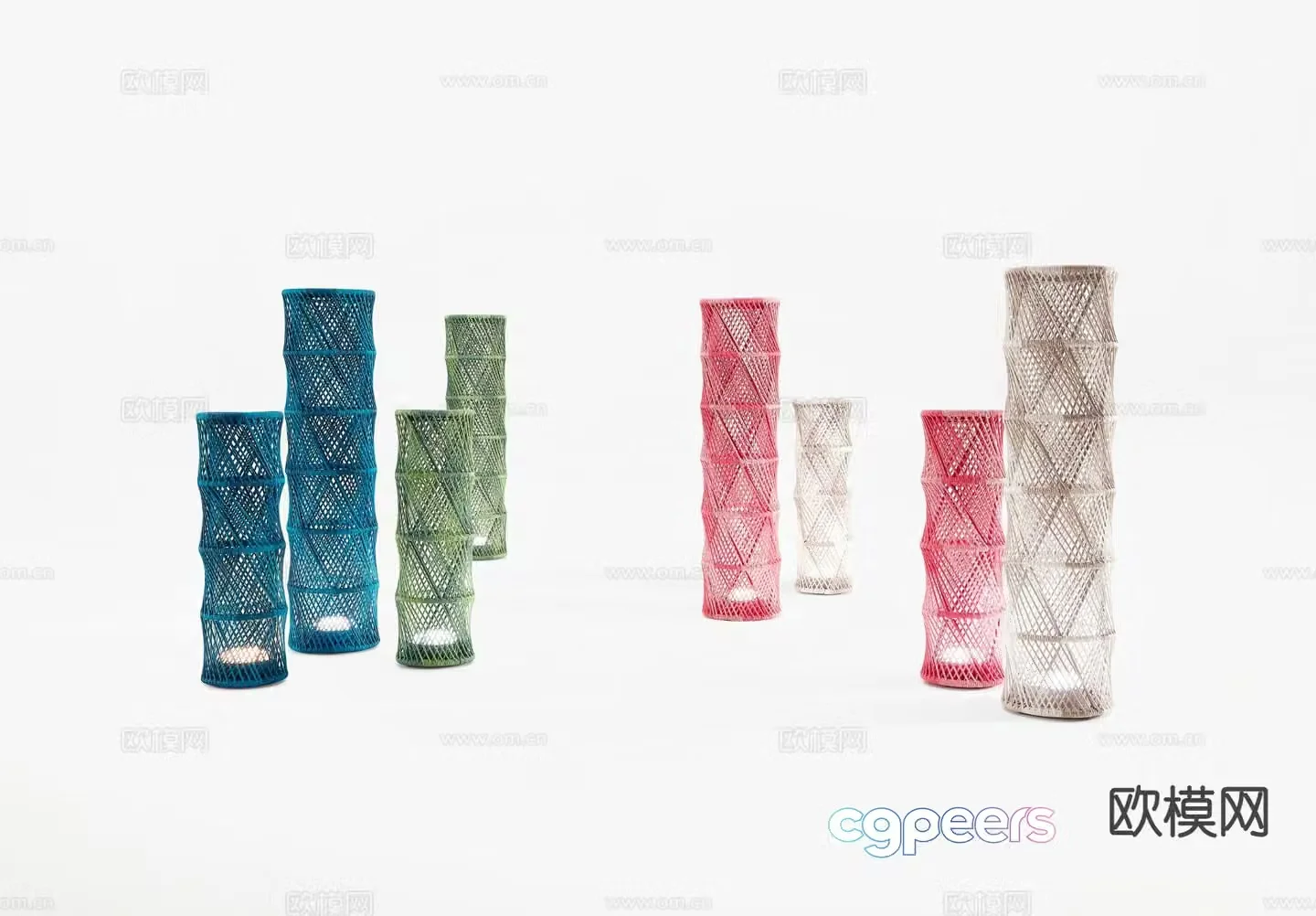 Garden lamp floor lamp garden lamp internet celebrity lamp woven lamp 3d model