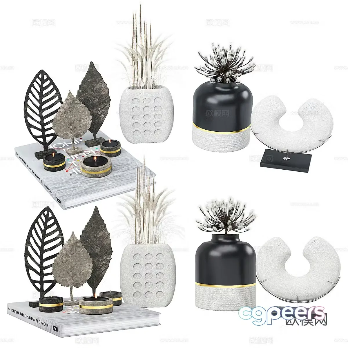 New Chinese style Wasabi ornament combination 3D model