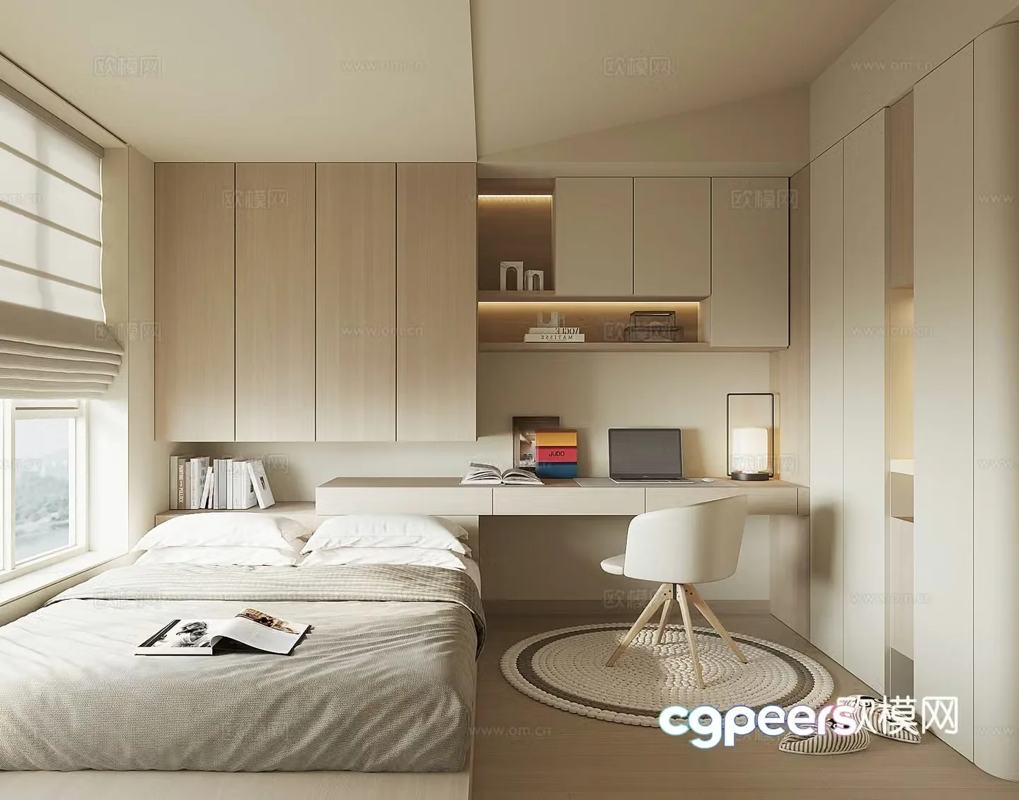 Modern tatami bedroom 3d model