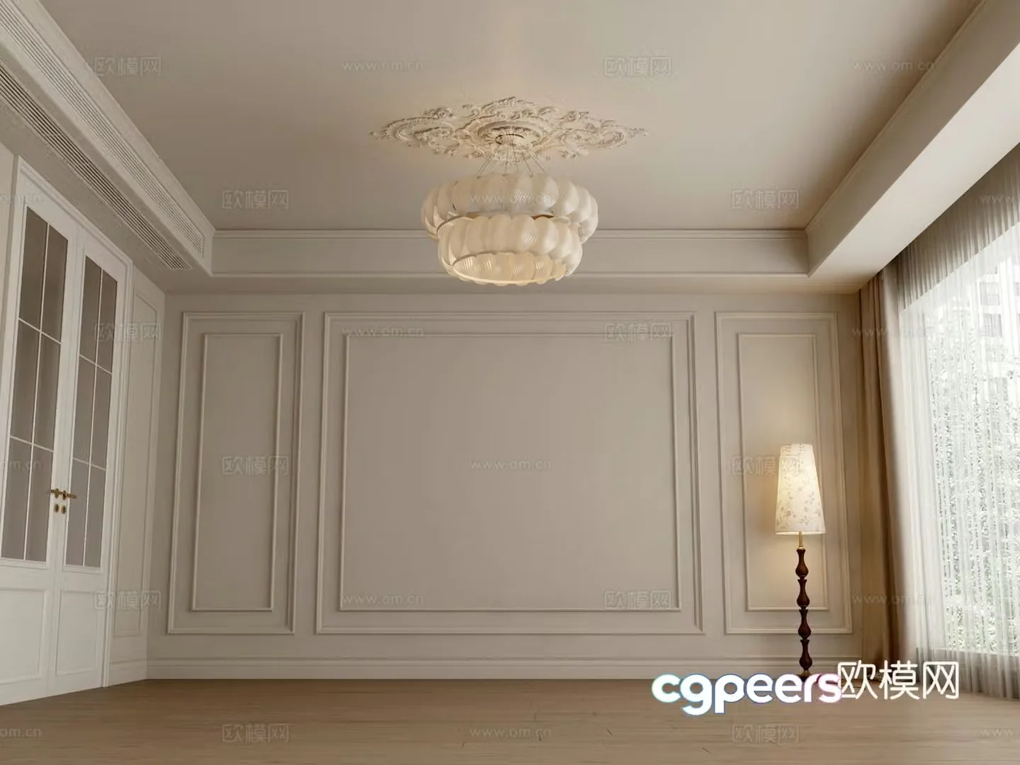 French ceiling chandelier 3d model