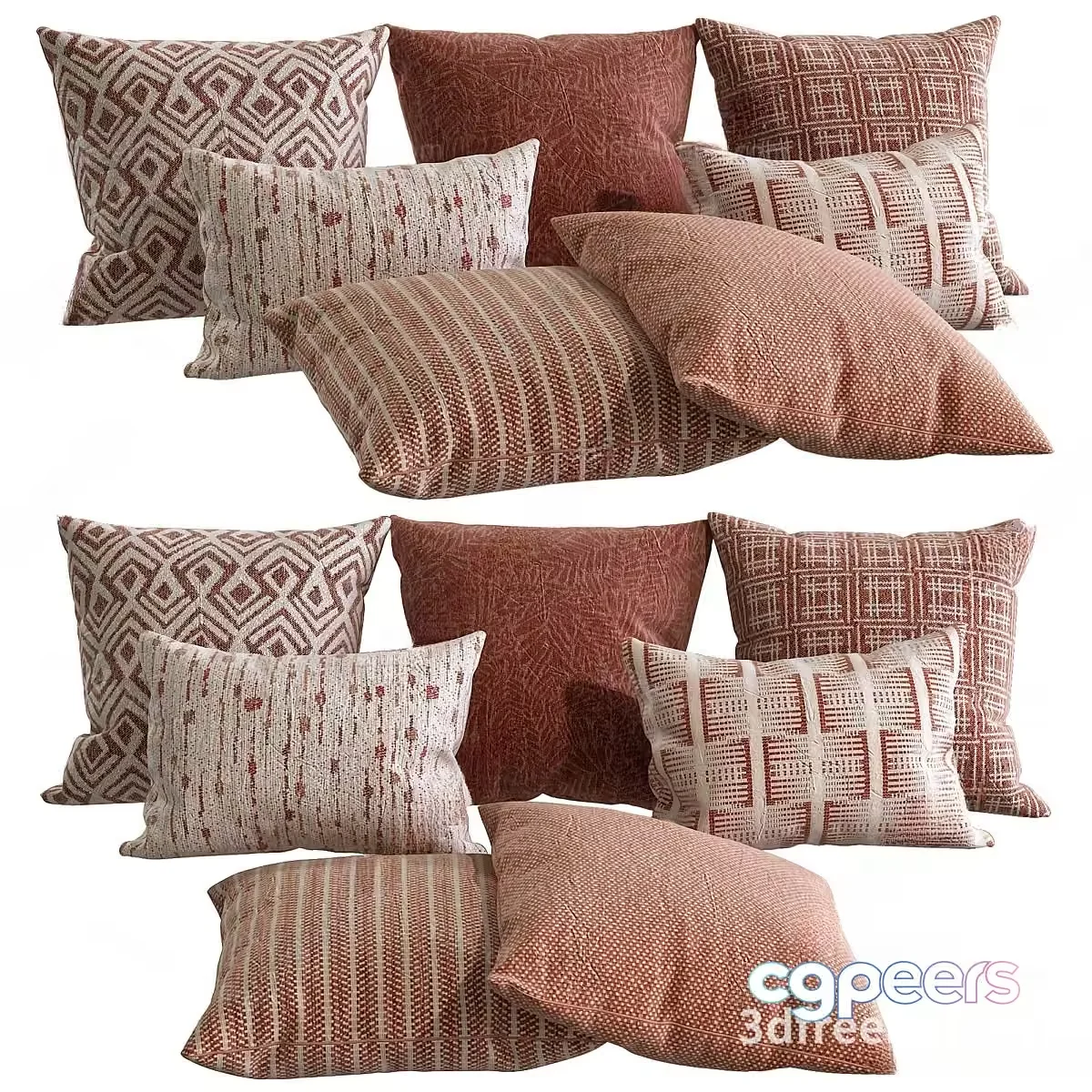 Decorative Throw Pillows 3D Model – 18725 – VRAY Render