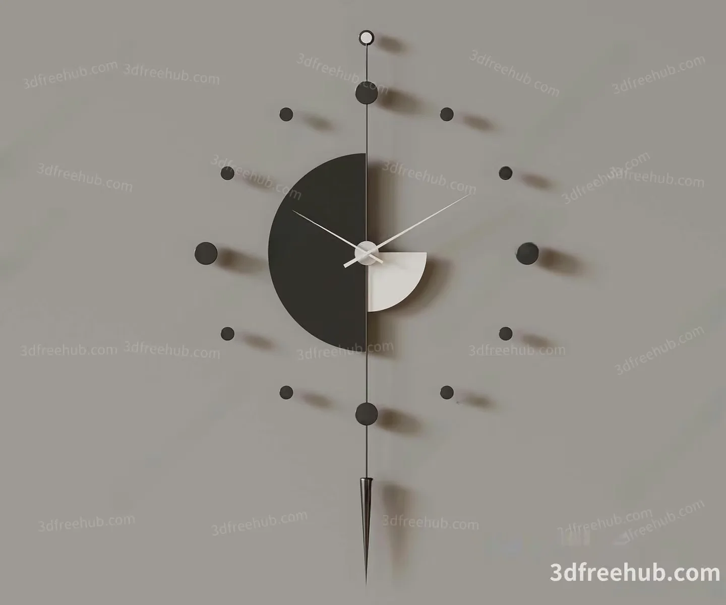Modern Clock Design 3D Model – 22603 – VRAY Render