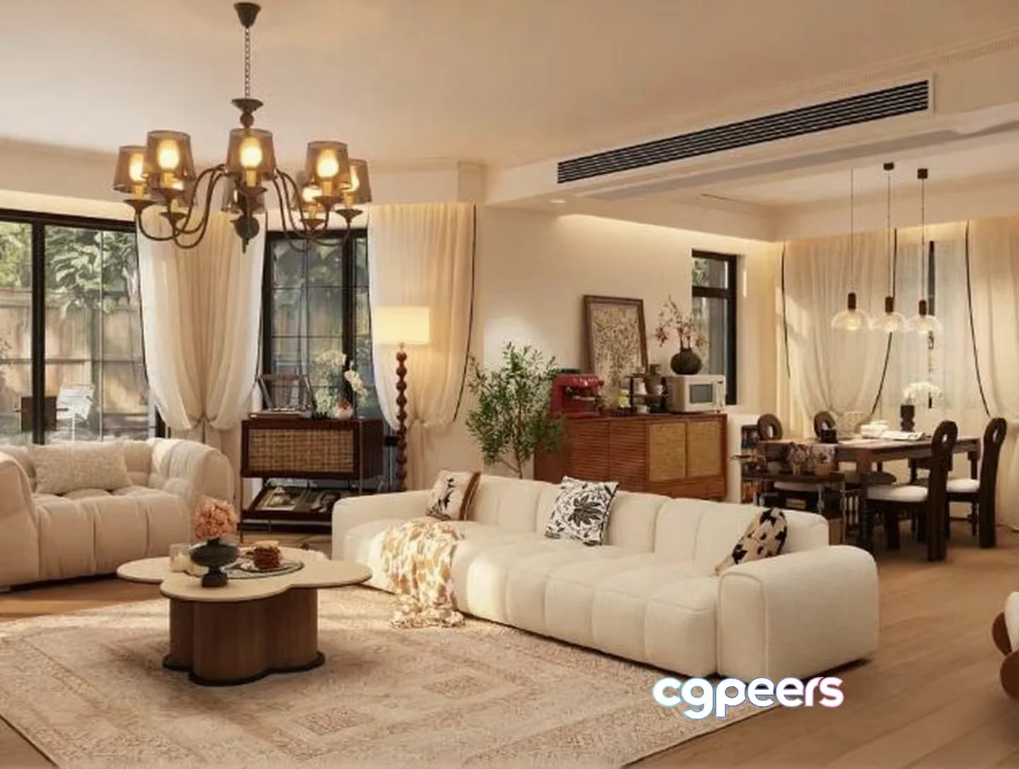Modern Living Room 3D Model – 14924 – VRAY Render
