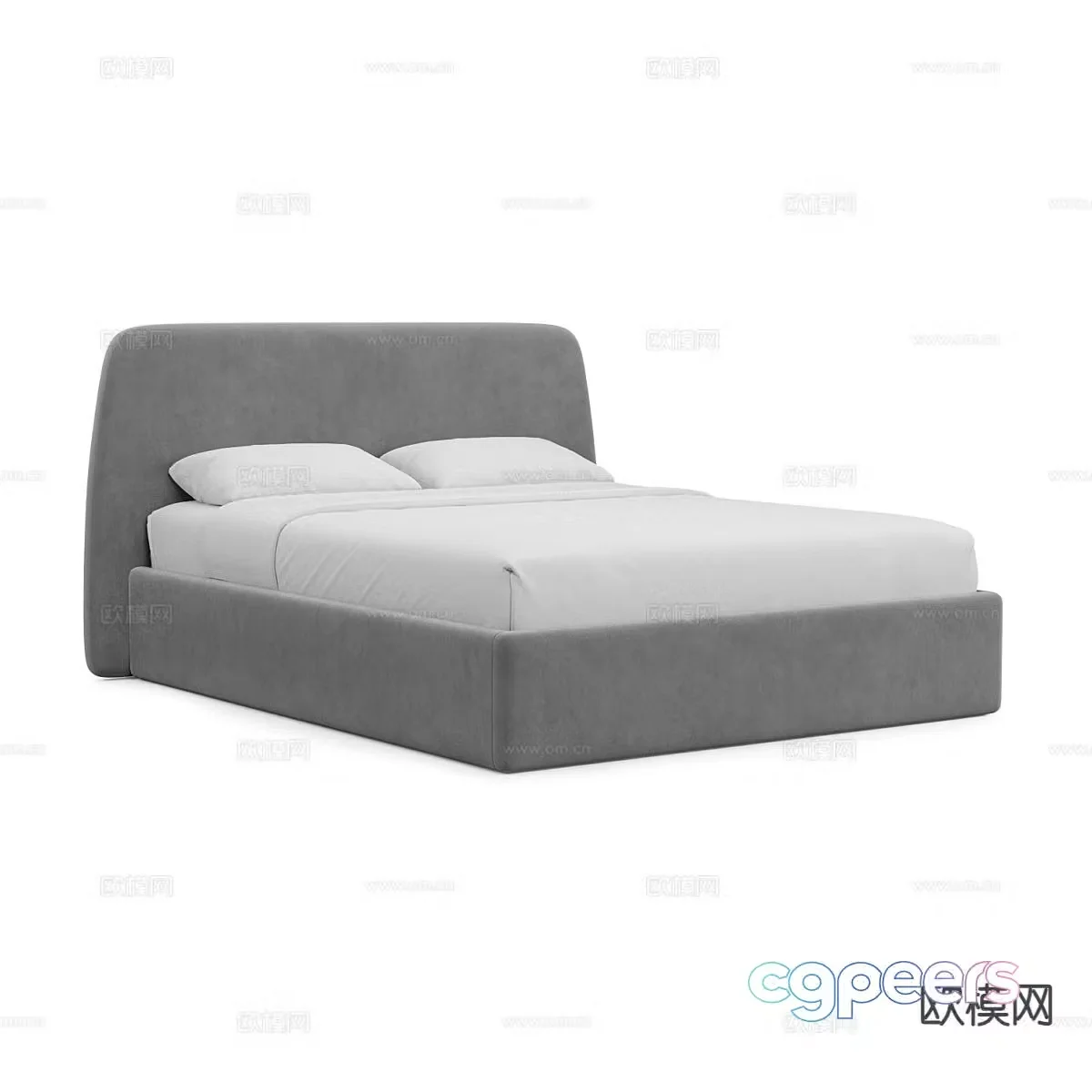 Modern double bed 3d model