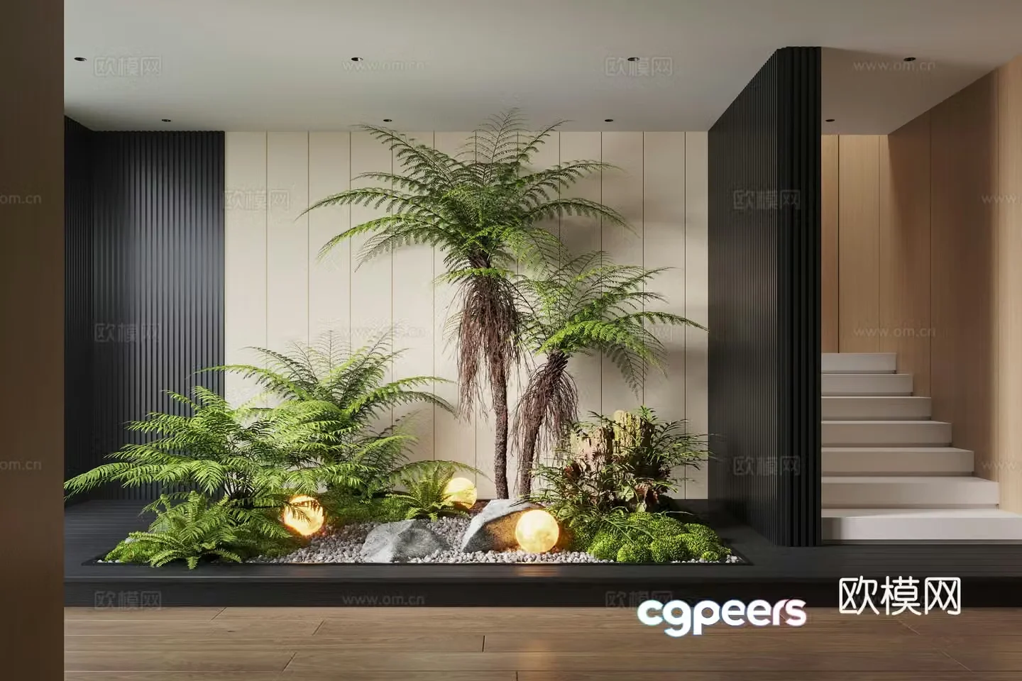Modern interior landscape landscaping moss landscape landscape sketch plant landscape landscape stone 3d model