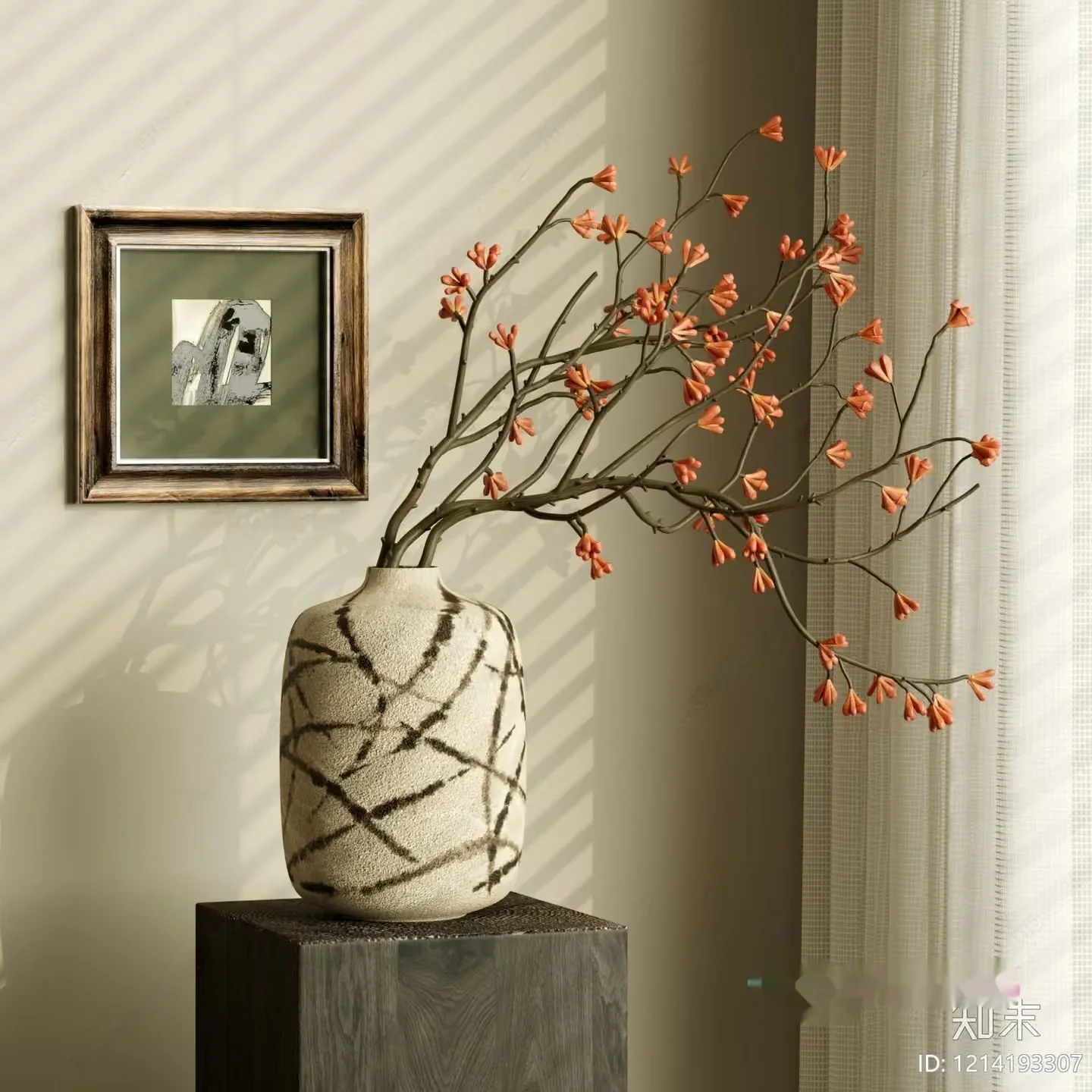 Modern Decorated Vase 3D Model – 6307 – VRAY Render